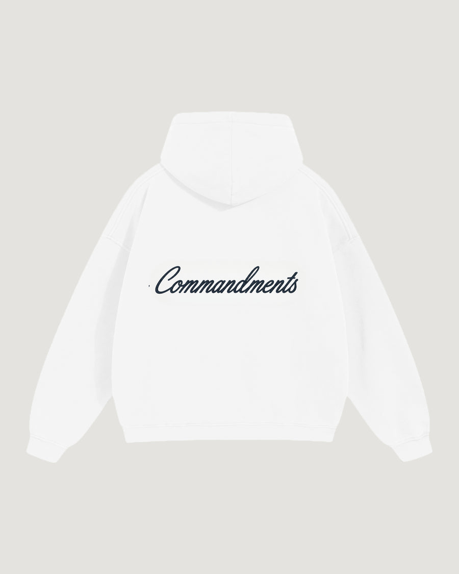 COMMANDMENTS CURSIVE LOGO HOODIE