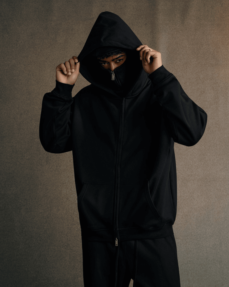TEN COMMANDMENTS FACE MASK HOODIE - COMMANDMENTS