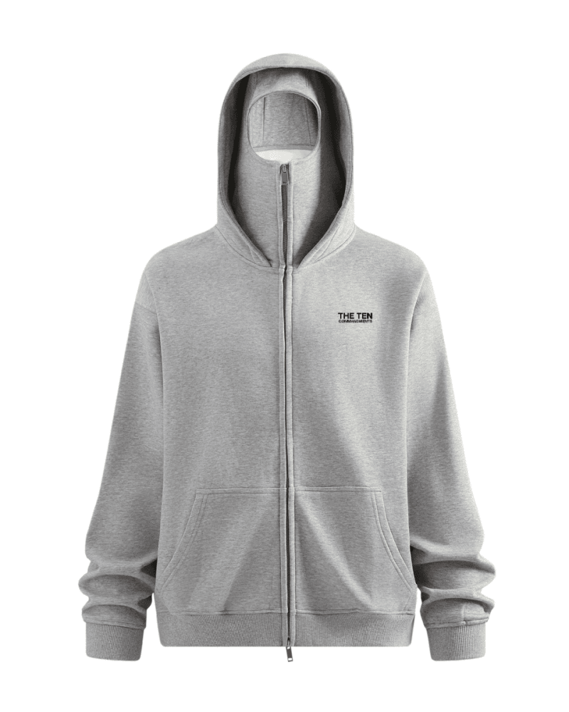 TEN COMMANDMENTS FACE MASK HOODIE - COMMANDMENTS
