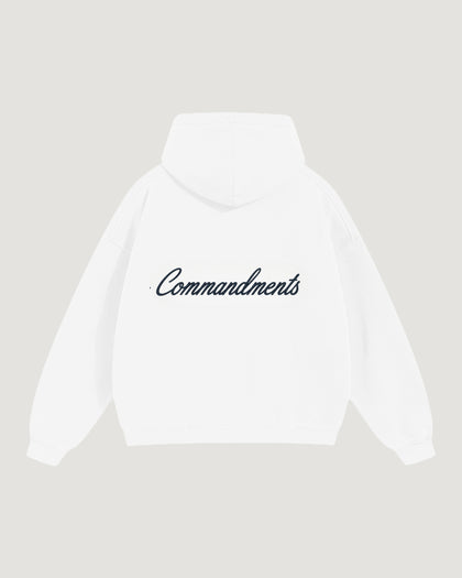 COMMANDMENTS CURSIVE LOGO HOODIE