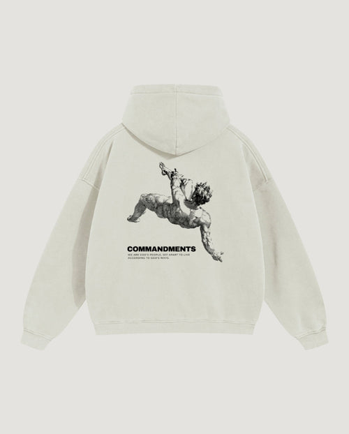 Falling Man Hoodie in black, back print
