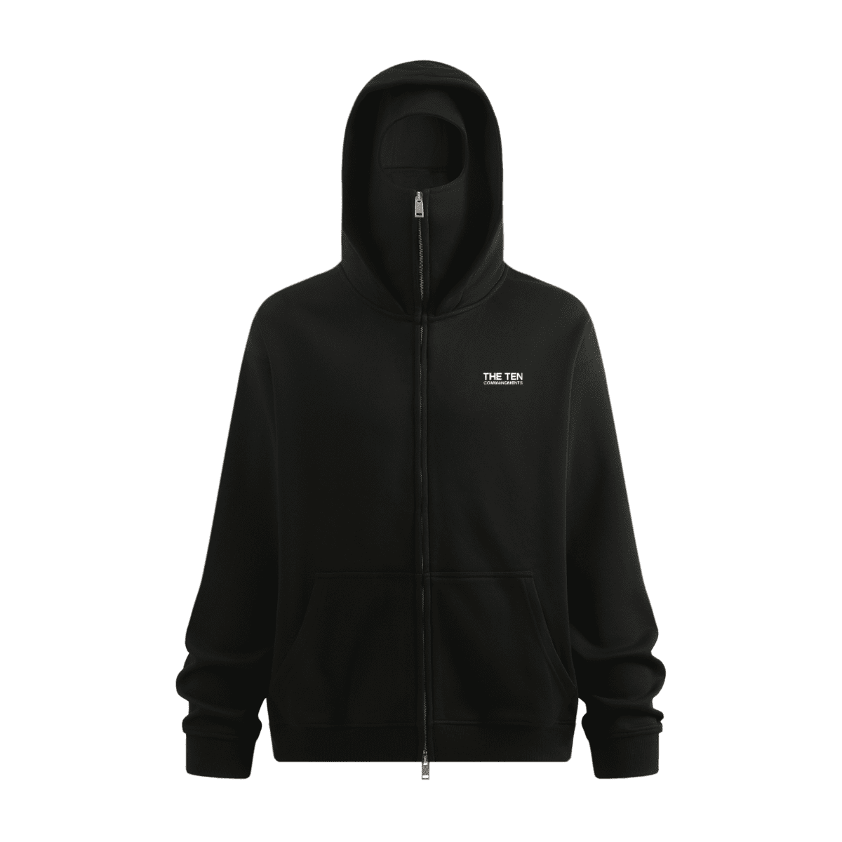 TEN COMMANDMENTS FACE MASK HOODIE - COMMANDMENTS
