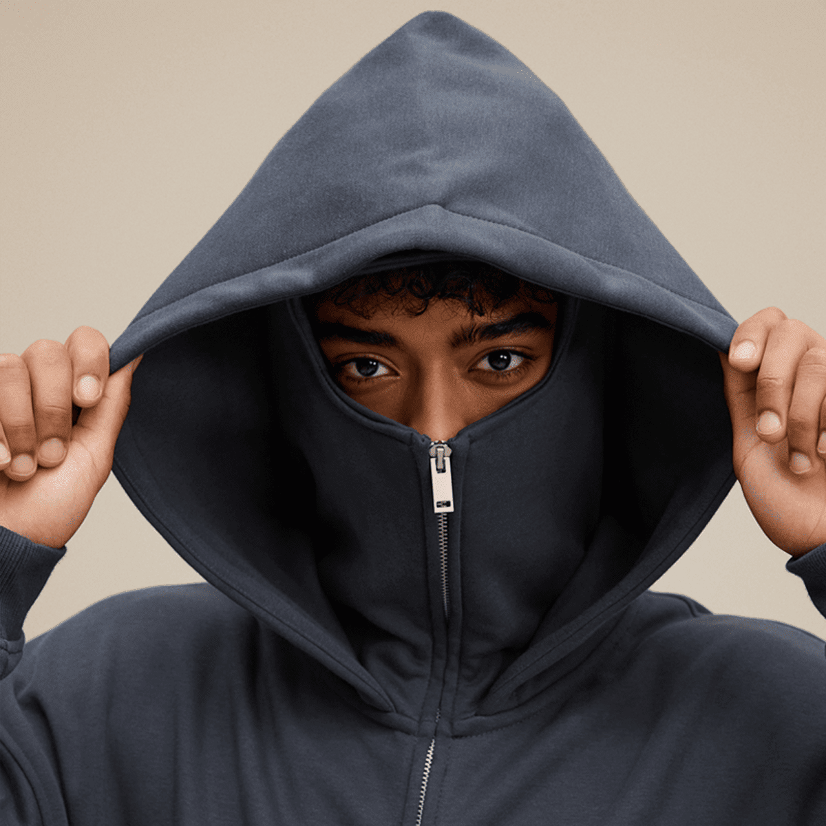 TEN COMMANDMENTS FACE MASK HOODIE - COMMANDMENTS