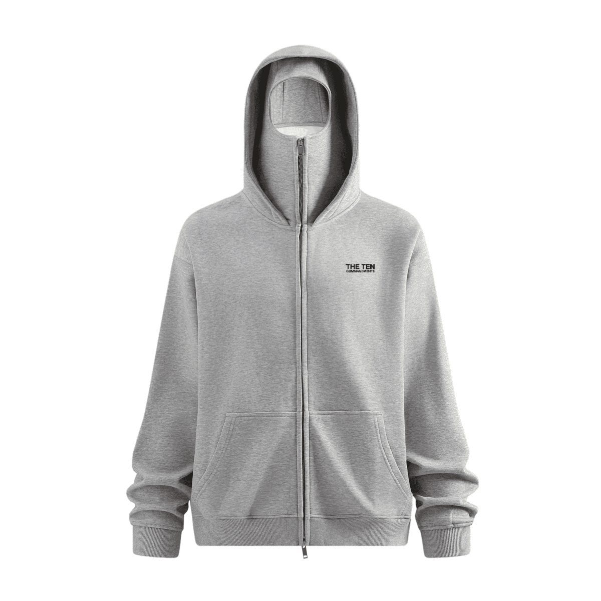 TEN COMMANDMENTS FACE MASK HOODIE - COMMANDMENTS
