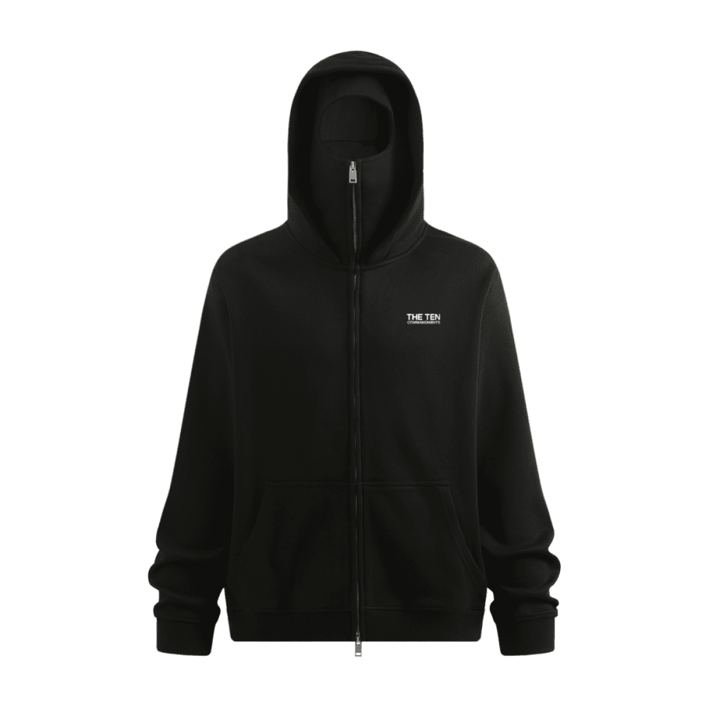 TEN COMMANDMENTS FACE MASK HOODIE - COMMANDMENTS