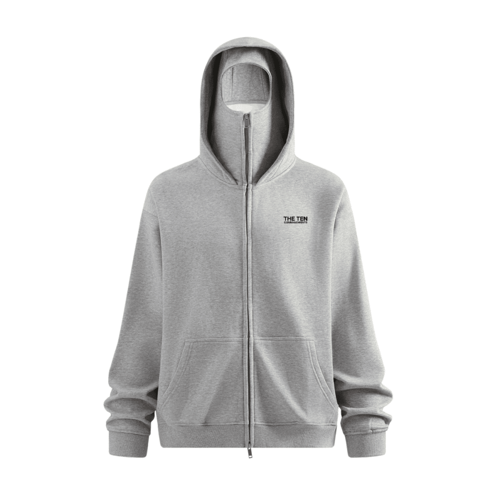 TEN COMMANDMENTS FACE MASK HOODIE - COMMANDMENTS